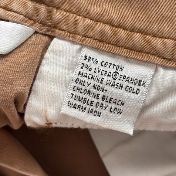 Talbots Pants Khaki Chino Flare Wide Leg Vintage Y2K 90s Tan Stretch Sz 14 C134 - Picture 12 of 13